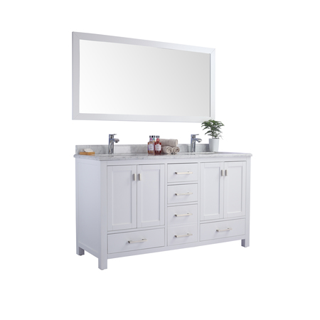 Laviva Wilson 60, White Cabinet & White Carrara Countertop 313ANG-60W-WC